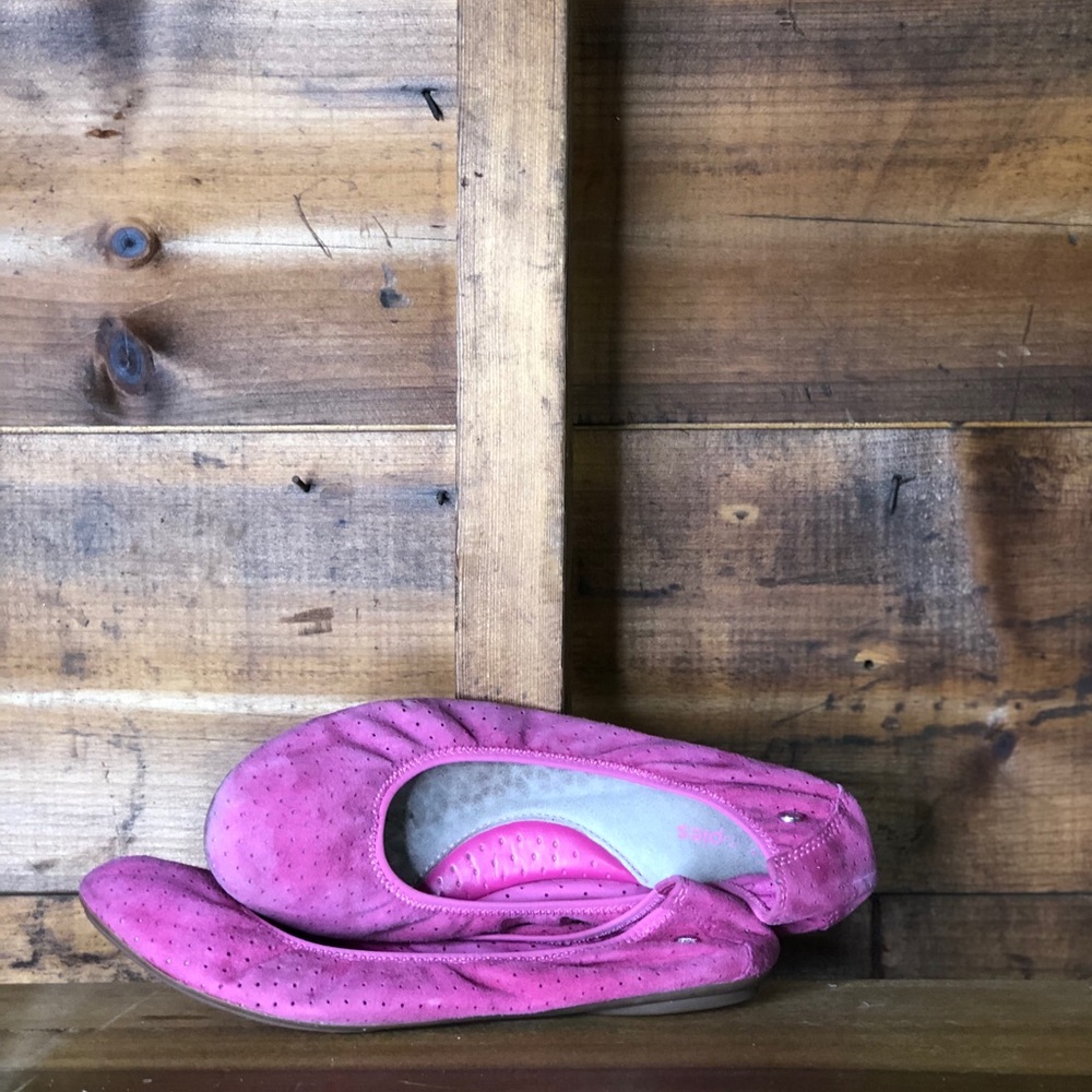 Hush Puppies Perforated Suede Ballet Flats